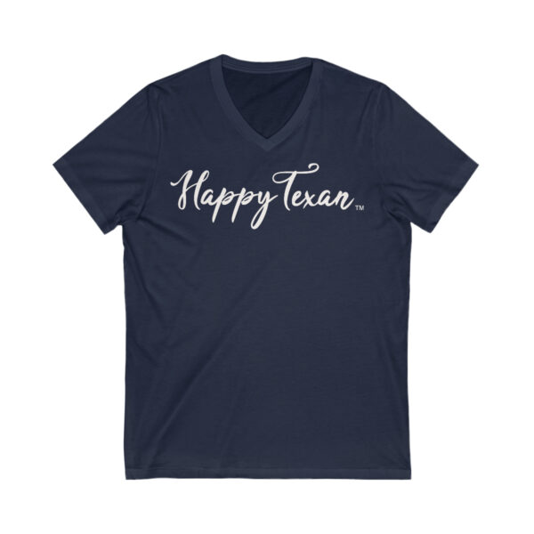 A navy blue t-shirt with the words " happy texas ".