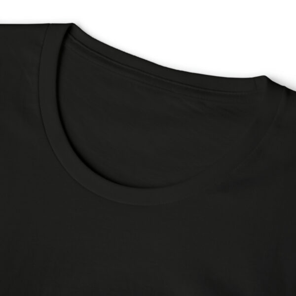 A black shirt with a round neck and short sleeves.