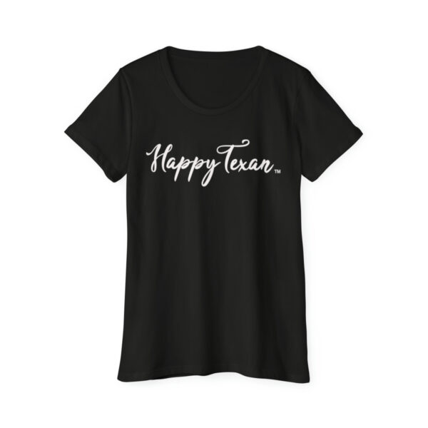 A black t-shirt with the words " happy texas ".