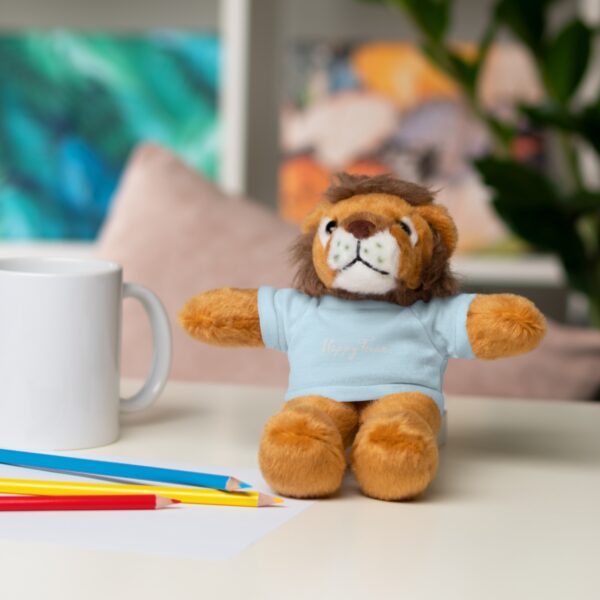 A stuffed animal sitting on top of a table.