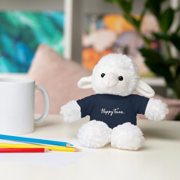 A stuffed animal is sitting on the table