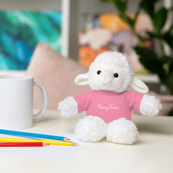 A stuffed animal is sitting on the table