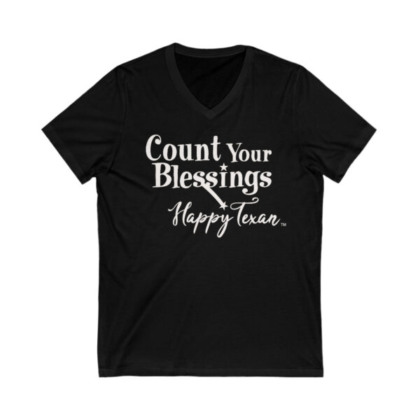 Bella Canvas 3005  Unisex Jersey Short Sleeve V-Neck Tee Count Your Blessings.