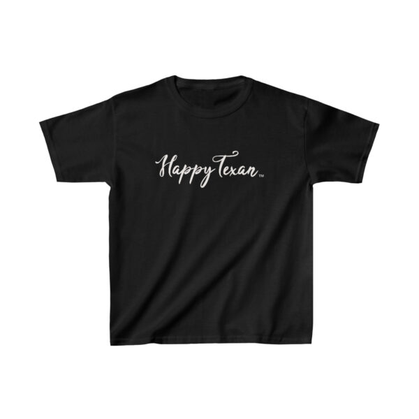 A Kids Heavy Cotton™ Tee that says happy tuesday.